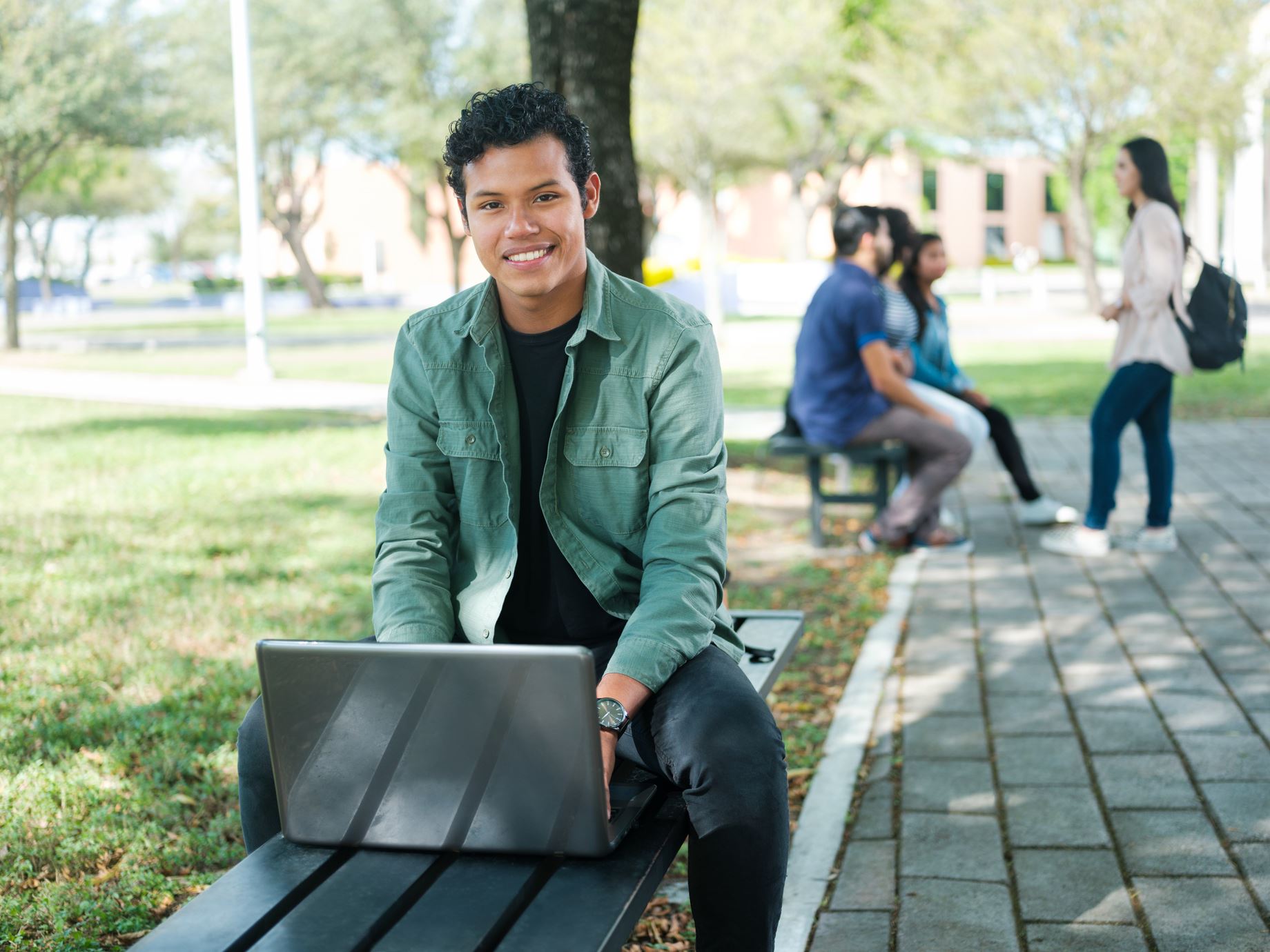 Student with a laptop